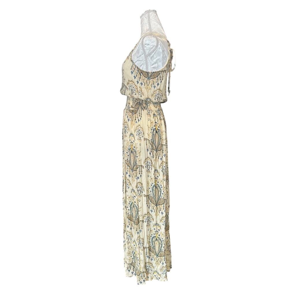 O’Neill Y2K Grecian Print Rayon Maxi Dress Double Slits XS - Picture 4 of 16